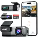 Navycrest Dashcam 4K+1080P mit WiFi, 64GB SD, Nachtsicht, G-Sensor, Parküberwachung