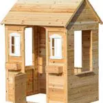 dobar® Spielhaus 94810FSCe aus Massiv-Holz für Kinder im Freien, wetterfest