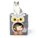 Dripex Katzenhöhle aus Filz mit Kissen – Kuschelhöhle für Katzen