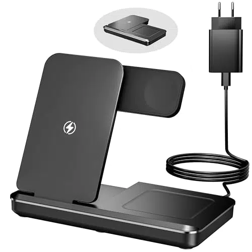 Eddibox 3-in-1 Ladestation für Apple Watch und iPhone, 15W Schnellladung