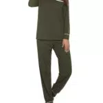 Ekouaer Damen Schlafanzug Langarm Pyjama Set aus Baumwolle für den Winter