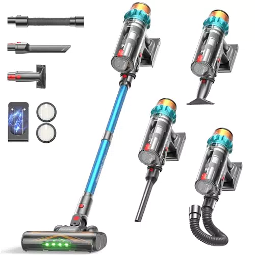 ElecKeys K10 Akku Staubsauger kabellos, 580W, Superleise mit LED Display