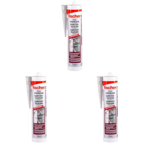 fischer Premium-Sanitärsilikon, Silikon zum Abdichten & Verfugen im Sanitär- und Küchenbereich