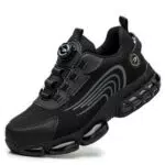 GemChve Arbeitsschuhe Sicherheitsschuhe Herren Damen Stahlkappen Anti-Smashing Leicht Sportlich Atmungsaktiv Selbsthemmend Schnellverschluss Mode Schutzschuhe Black