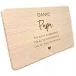 Papa Frühstücksbrettchen aus Holz mit hochwertiger Gravur als Geschenkidee