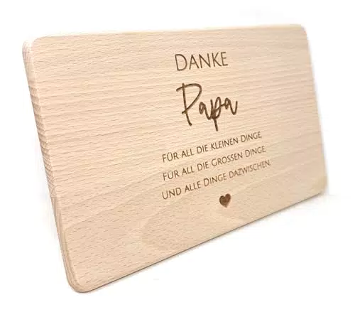 Papa Frühstücksbrettchen aus Holz mit hochwertiger Gravur als Geschenkidee