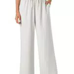 Glacspyg Damen Freizeithosen High Waisted Palazzo mit Taschen und Kordelzug