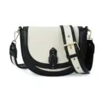 Gladdon Damen Umhängetasche - Crossbody Bag aus Stroh/Canvas und veganem Leder
