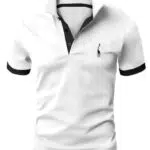 GLESTORE Poloshirt für Herren mit Giraffenstickerei - Sommer Slim Fit Golf Sportshirt