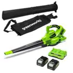 Greenworks Akku Laubsauger GD24X2BVK4X mit bürstenlosem Motor und 45L Fangsack