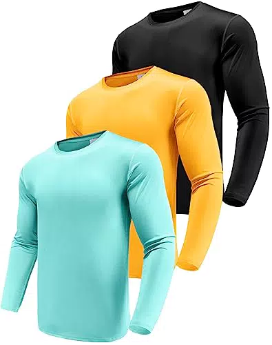 Herren Funktionsshirt Langarmshirt, UV-Schutz UPF 50+, Atmungsaktiv - 3P08