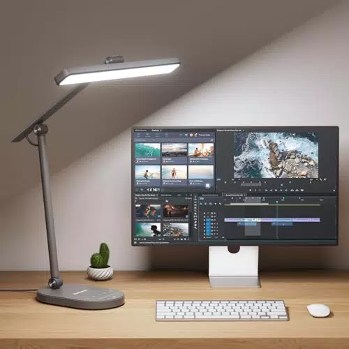 Honeywell H4 Sunturalux™ LED-Schreibtischlampe – dimmbare Bürolampe mit Timer und Touch-Steuerung