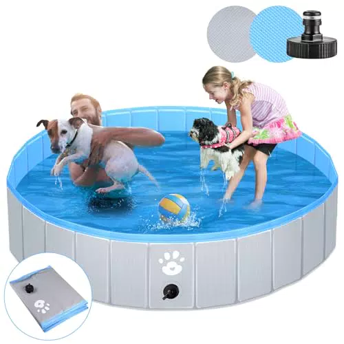 Hundepool Schwimmbecken 160 cm - Tragbar und faltbar für Hunde und Tiere