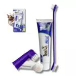 PetSmile Hundezahnpflegeset – Zahnpasta, Zahnbürste und Zahnkappen gegen Mundgeruch