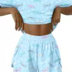 IECCP Schlafanzug Damen Kurzarm Pyjama Set Nachtwäsche Sommer Loungewear
