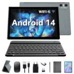 KADYBE Android 14 Tablet 10 Zoll, 64GB ROM, Octa-Core, WLAN 6, 1080FHD, GPS