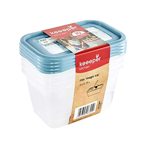 keeeper Tiefkühldosenset mit wiederbeschreibbarem Deckel, Mia Magic Ice
