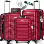 KESSER 3tlg. Hartschalenkofferset Hartschalenkoffer Reisekoffer Set Reisekofferset Trolley Koffer Inkl. Kofferwaage + Gepäckanhänger Rollkoffer Schloss 4 Rollen ABS-Hartschale Teleskopgriff M-L-XL