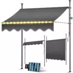 KESSER® Klemmmarkise mit Handkurbel – UV-beständig und wasserabweisend, einfache Montage