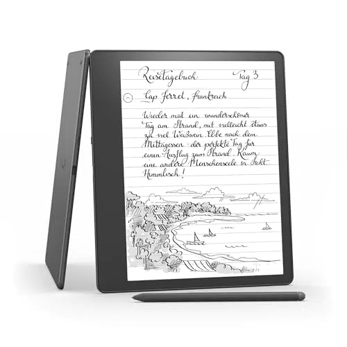 Kindle Scribe der erste Kindle, der auch EIN digitales Notizbuch ist mit Paperwhite-Bildschirm und Premium-Eingabestift