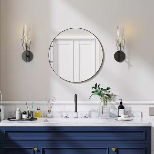 Koonmi Wandspiegel mit Aluminiumrahmen – Dekoration für Badezimmer und Wohnzimmer