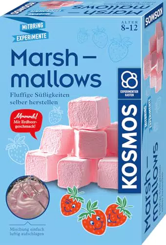Kosmos Marshmallows selber machen – Erdbeergeschmack, veganes Experiment für Kinder