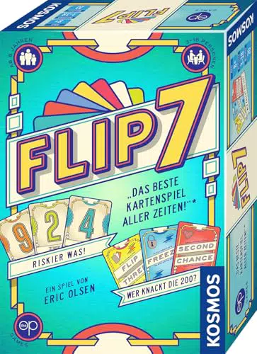 Kosmos Flip 7 - Kartenspiel für 3-18 Spieler ab 8 Jahren, einfaches Blackjack-Prinzip