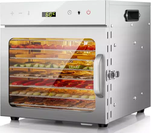 Kwasyo Dörrautomat Edelstahl, 30–90 °C, BPA-frei, für Gemüse und Obst