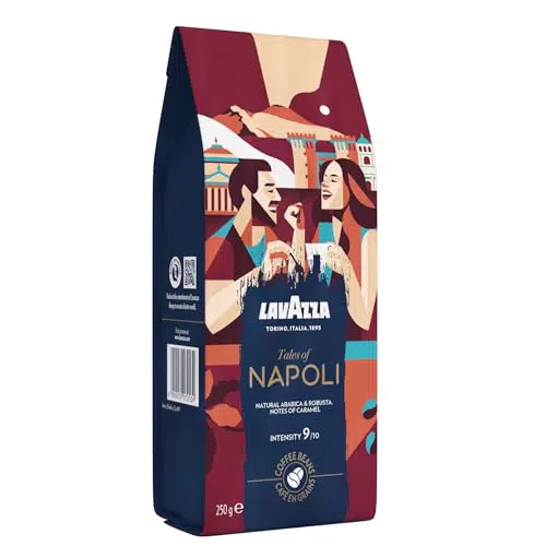 Lavazza Tales of Napoli Kaffeebohnen für Espresso, Intensität 9/10, Dunkel Röstgrad