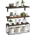 LeapBeast Wandregal Holz - Stilvolles Schweberegal für Wohnzimmer, Küche und Büro