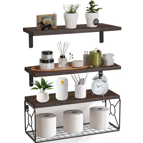 LeapBeast Wandregal Holz - Stilvolles Schweberegal für Wohnzimmer, Küche und Büro