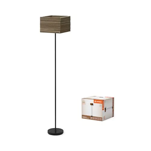 LEDVANCE Standleuchte Decor Cardboard Square, nachhaltige Wellpappenleuchte