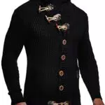 Leif Nelson Herren Strickjacke Schalkragen Slim Fit für Winter und Freizeit