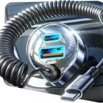 LISEN 65W USB C Zigarettenanzünder KFZ Ladegerät für iPhone und Galaxy