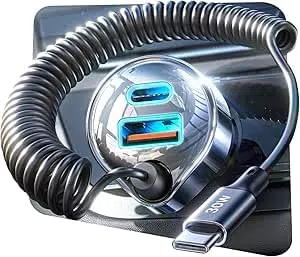 LISEN 65W USB C Zigarettenanzünder KFZ Ladegerät für iPhone und Galaxy