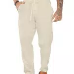 LVCBL Leinenhose Herren – Lange Freizeithose für Sommer, Yoga und Urlaub