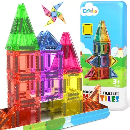 Magnetische Bausteine für Kinder - STEM Magnetblöcke ab 3 Jahren, Spielzeug für Mini-Architekten