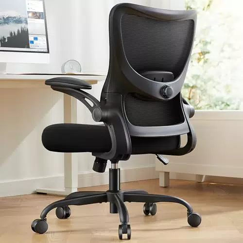 Marsail Ergonomischer Bürostuhl mit 3D PU Armlehnen und Lendenwirbelstütze