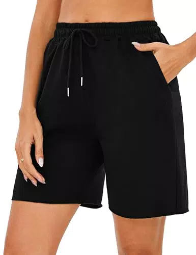 Marvmys Damen Shorts Sommer Bermuda Hohe Taille mit Taschen für Sport und Fitness