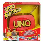 Mattel Games UNO Extreme Kartenspiel für die ganze Familie - Kartenwerfer inklusive