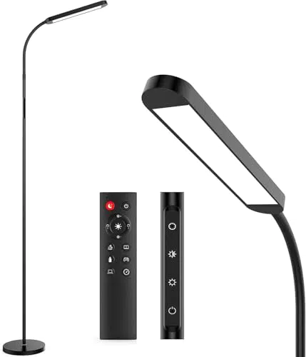 MediAcous LED Stehlampe Dimmbar, 12W mit Farbtemperatur 2700K-5700K und Fernbedienung