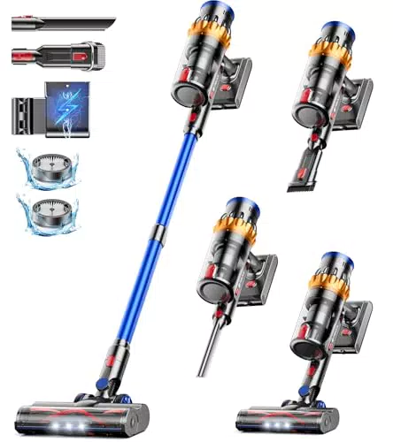 MIBODE Akku Staubsauger 48000Pa, 580W, kabellos mit Smart Display und Automatikmodus