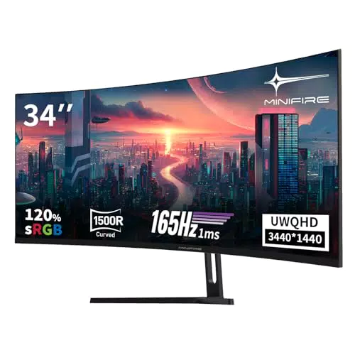 Minifire Gaming Curved Monitor 27 Zoll MFG27C1 180Hz 1Ms 130% sRGB Monitor mit Sprecher 1920 * 1080 VA Panel （MFG27C1 mit HDMI-Kabel）