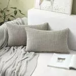MIULEE Kordsamt Dekokissen Set für Wohnzimmer und Schlafzimmer - Weiß