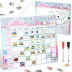 MOMSIV Wochenplaner für Kinder – Montessori Magnettafel mit Routinen-Magneten