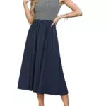 NANYUAYA Gestreiftes Ärmelloses Midikleid für Damen - Ideales Outfit für die Einschulung