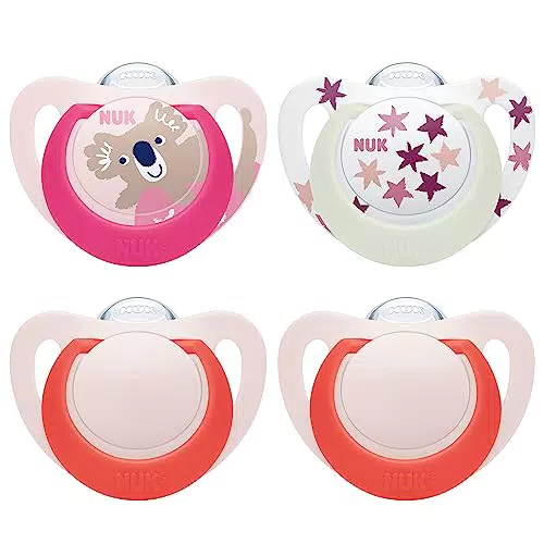 NUK Babyschnuller Star Day & Night | Beruhigt 99 % der Babys | BPA-freies Silikon | Leuchteffekt für einfaches Finden im Dunkeln | Koala