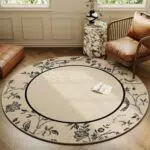 Nyescasa Vintage Boho Teppich Rund Waschbar Rutschfest für Wohnzimmer und Schlafzimmer