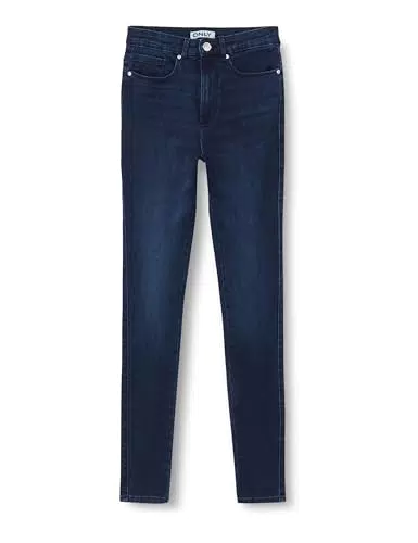 ONLY Damen Skinny Jeans - Onlroyal High Waist Fit - Dunkelblaue Denim