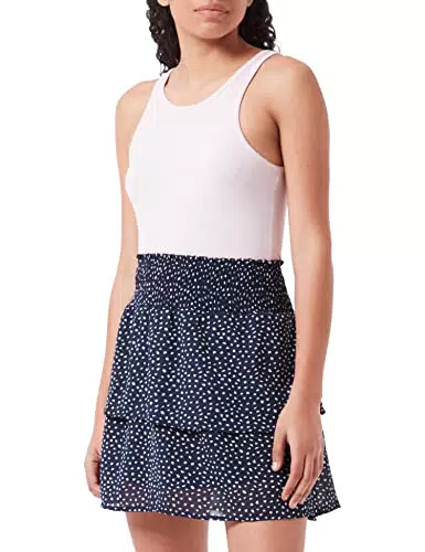 ONLY Damen Mini Volant Rock, Kurzer High Waist Chiffon Rüschen Skirt